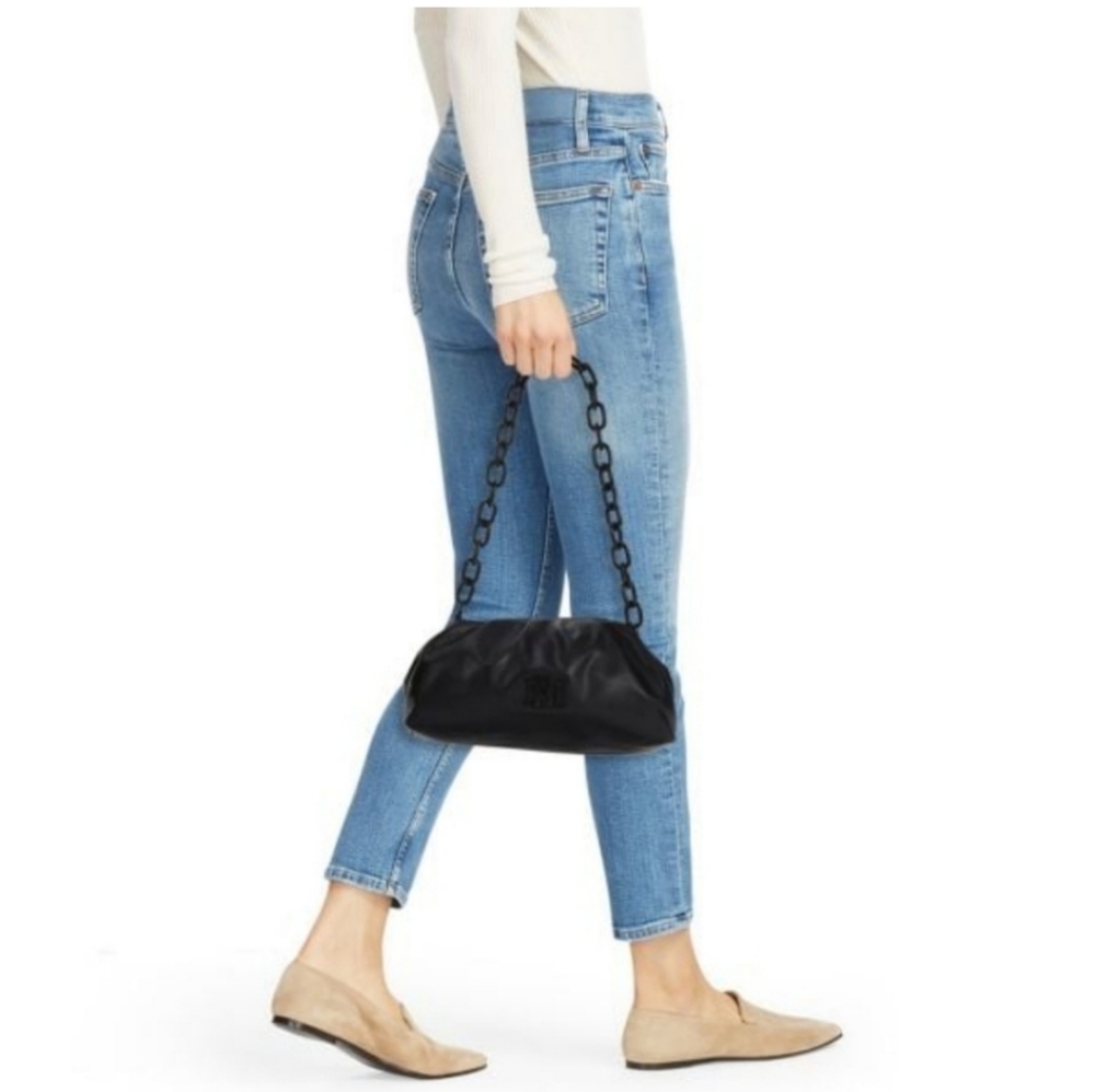 NWT $129 Badgley Mischka Vegan Leather Handbag Wrapped Frame Clutch in Black - Picture 5 of 10